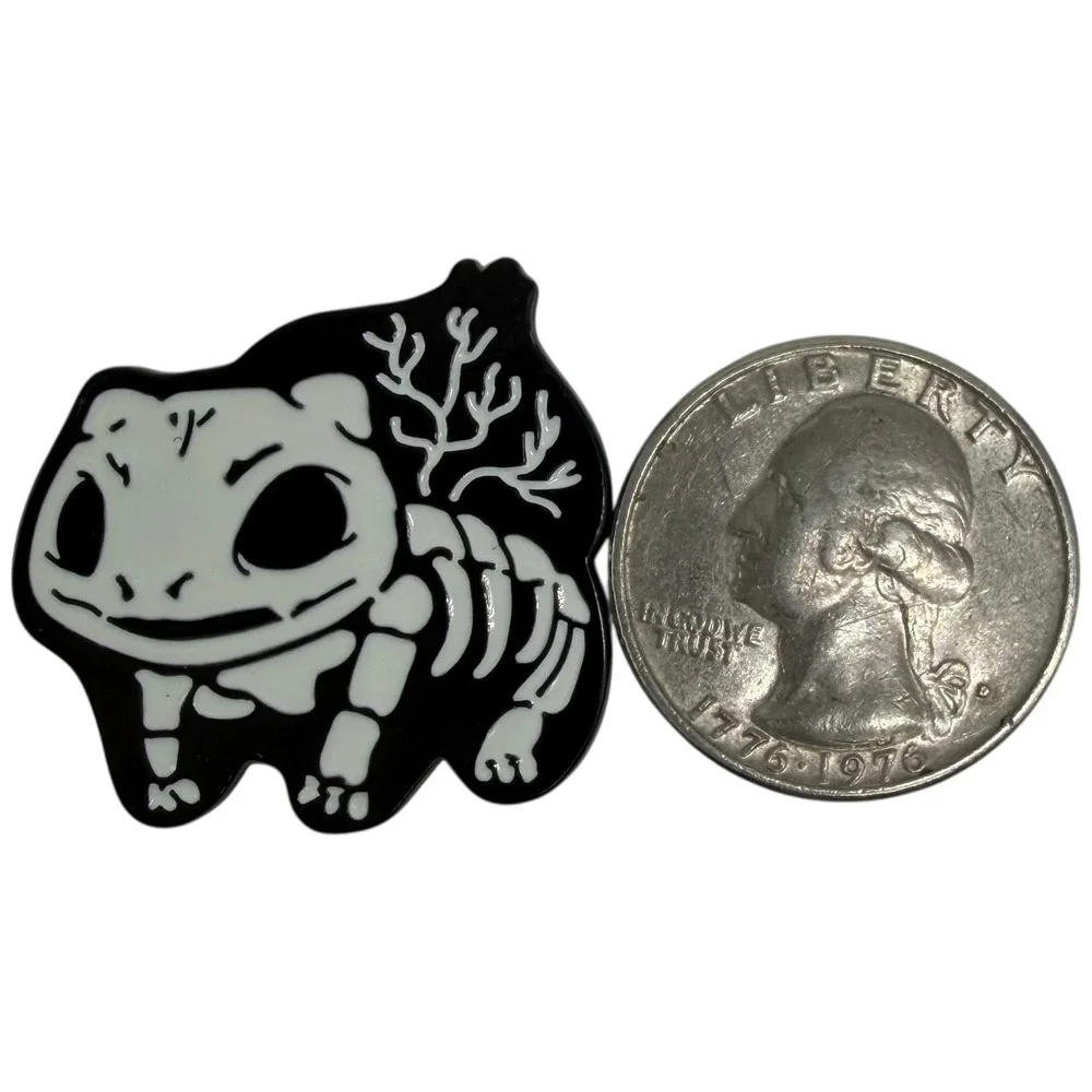 Cute Skeleton Bulbasaur Enamel Pin Pokemon Inspired Spooky Gothic‎